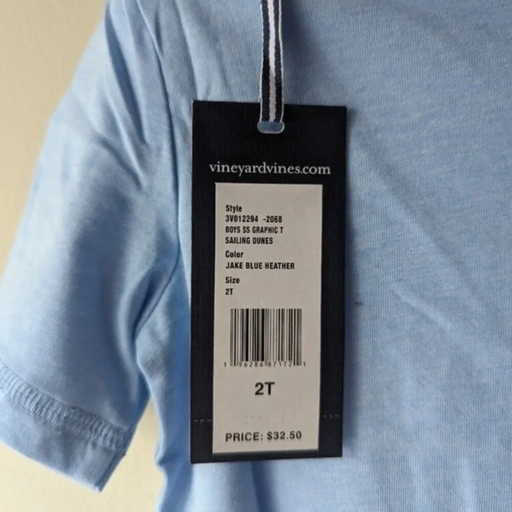 Vineyard Vines Sailing Dunes Blue Tee 2T NWT - Picture 5 of 7